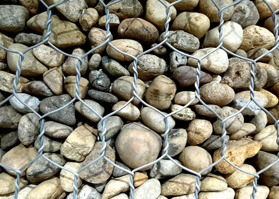 Kasur Galvanis 22mm Gabion Wire Mesh Untuk Perlindungan Tepian Sungai