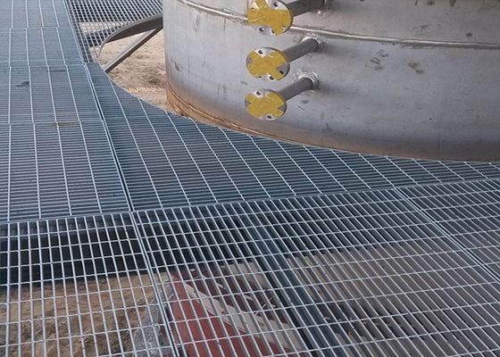 Pressure Locked Floor Forge Walkway Steel Grating Untuk Rak Gudang