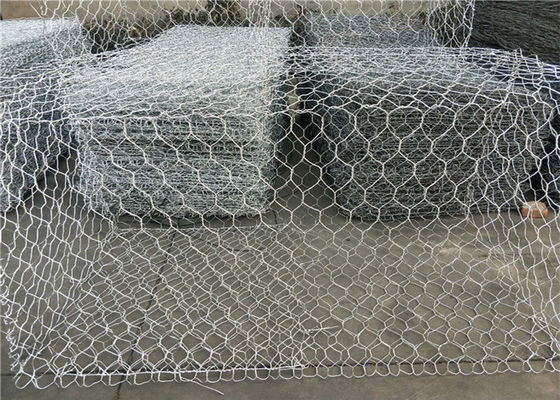 Umur Panjang PVC Dilapisi Heksagonal Wire Mesh Hot Dip Galvanis 80 * 100mm