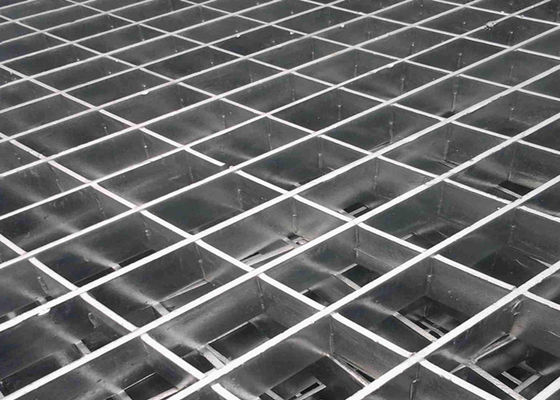 Plain Weave Welded Steel Grating Platform Bangunan Galvanis 50x5mm