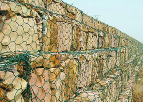 PVC Coated Antiseptic Gabion Welded Wire Mesh Hot Galvanized Dark Green