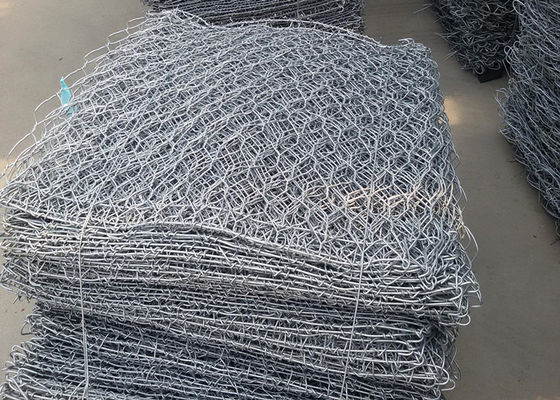 River Slide Treatment Gabion Wall Wire Mesh Zinc Aluminium Alloy 80mm * 100mm